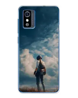 Чехол для ZTE Blade L9 с картинкой «Герой PUBG на скале»