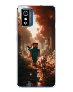 Чехол для ZTE Blade L9 с картинкой «Стив в лесу»