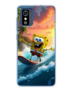 Чехол для ZTE Blade L9 с картинкой «Губка Боб серфингист»