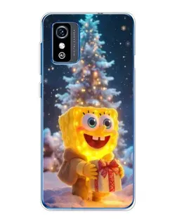 Чехол для ZTE Blade L9 с картинкой «Рождественский Спанч Боб»