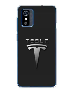 Чехол для ZTE Blade L9 с картинкой «Стальной логотип Tesla»
