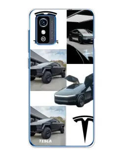 Чехол для ZTE Blade L9 с картинкой «Коллаж Cybertruck Tesla»