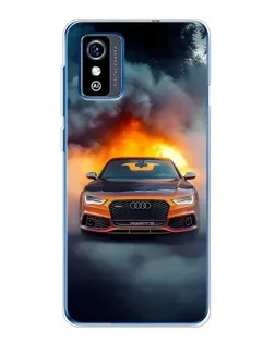 Чехол для ZTE Blade L9 с картинкой «Audi в огненном дыму»