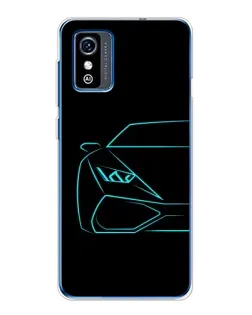 Чехол для ZTE Blade L9 с картинкой «Голубой силуэт Lamborghini»