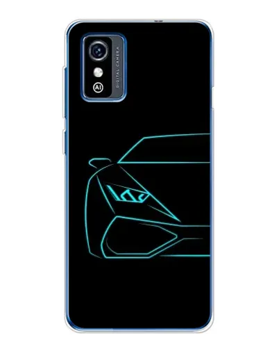 Чехол для ZTE Blade L9 с картинкой «Голубой силуэт Lamborghini»