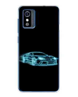 Чехол для ZTE Blade L9 с картинкой «Неоновый контур Lamborghini»