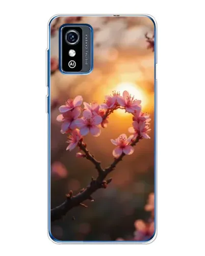 Чехол для ZTE Blade L9 с картинкой «Розовый цвет сердце на фоне заката»