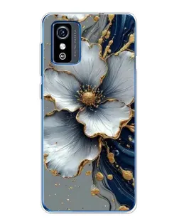 Чехол для ZTE Blade L9 с картинкой «Белый цветок и золотой флюид» Чехол для ZTE Blade L9 с картинкой «Белый цветок и золотой флюид»