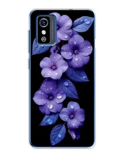 Чохол для ZTE Blade L9 з картинкою «Фіолетові квіти з росою»