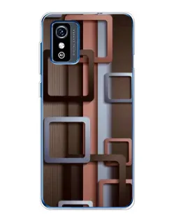 Чохол для ZTE Blade L9 з картинкою «Коричневі об'ємні квадрати»