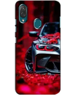 Чехол для ZTE Blade V10 Vita с картинкой «Спортивная BMW и цветы»