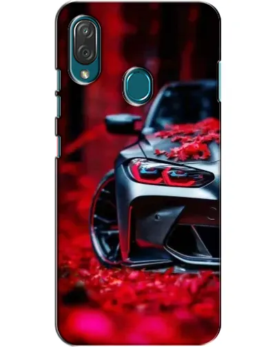Чехол для ZTE Blade V10 Vita с картинкой «Спортивная BMW и цветы»