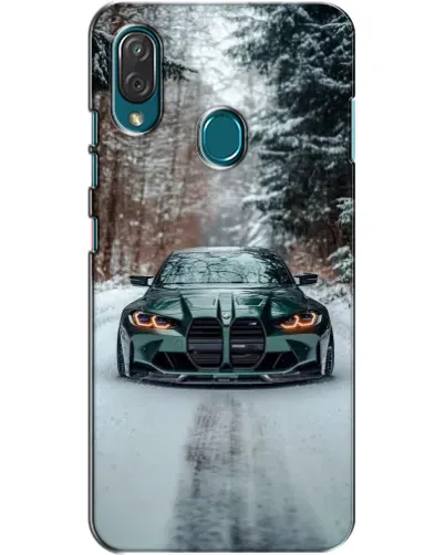 Чехол для ZTE Blade V10 Vita с картинкой «BMW в зимнем лесу»
