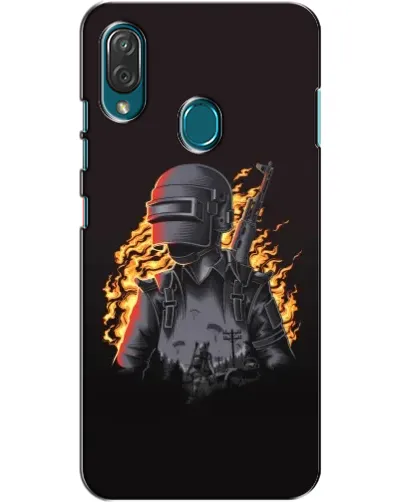 Чехол для ZTE Blade V10 Vita с картинкой «PUBG — огненный силуэт»