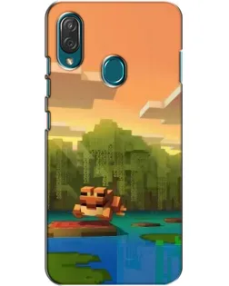 Чехол для ZTE Blade V10 Vita с картинкой «Майнкрафт закат солнца»