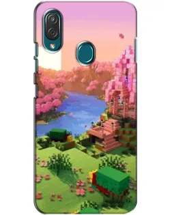 Чехол для ZTE Blade V10 Vita с картинкой «Розовое дерево Minecraft»