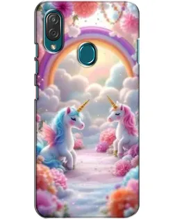 Чохол для ZTE Blade V10 Vita з картинкою «Веселка і єдинороги»