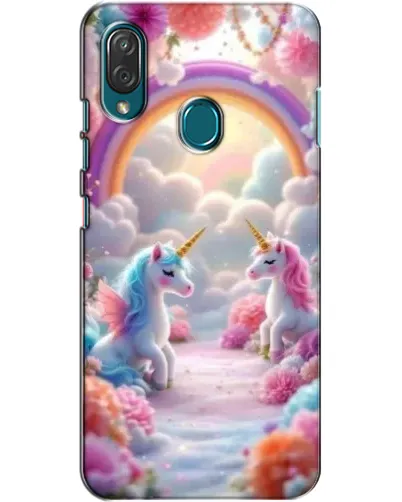 Чехол для ZTE Blade V10 Vita с картинкой «Радуга и единороги»