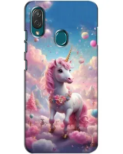Чехол для ZTE Blade V10 Vita с картинкой «Единорог среди облаков»