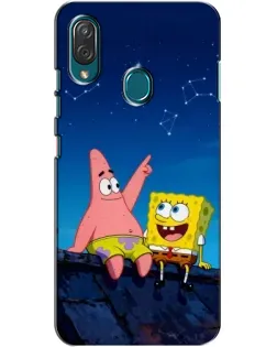 Чохол для ZTE Blade V10 Vita з картинкою «Губка Боб та Патрік вночі»