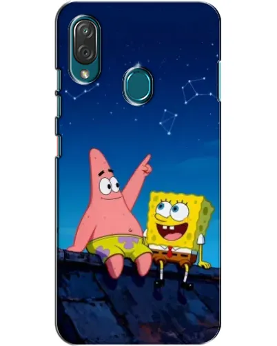 Чехол для ZTE Blade V10 Vita с картинкой «Губка Боб и Патрик ночью»