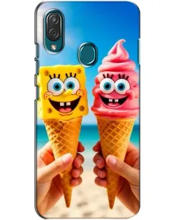 Чехол для ZTE Blade V10 Vita с картинкой «Спанч Боб мороженое»