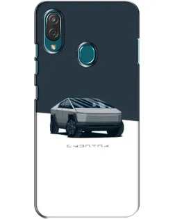 Чехол для ZTE Blade V10 Vita с картинкой «Серебристый Cybertruck Tesla»