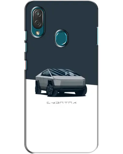 Чехол для ZTE Blade V10 Vita с картинкой «Серебристый Cybertruck Tesla»