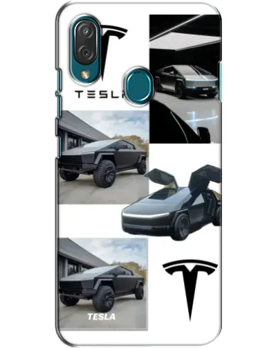 Чехол для ZTE Blade V10 Vita с картинкой «Коллаж Cybertruck Tesla»
