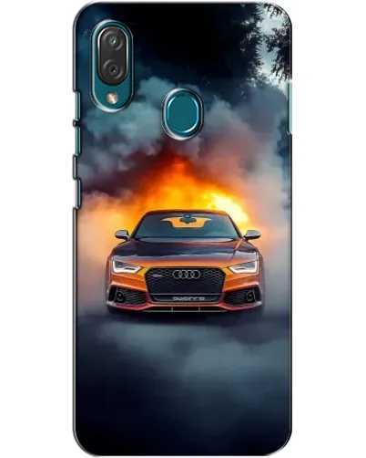 Чехол для ZTE Blade V10 Vita с картинкой «Audi в огненном дыму»