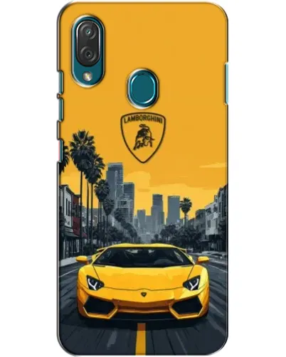 Чехол для ZTE Blade V10 Vita с картинкой «Желтый Lamborghini город»