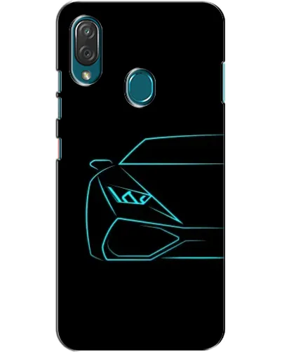 Чехол для ZTE Blade V10 Vita с картинкой «Голубой силуэт Lamborghini»