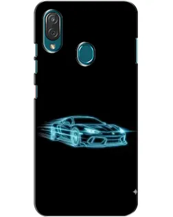 Чехол для ZTE Blade V10 Vita с картинкой «Неоновый контур Lamborghini»