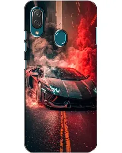 Чехол для ZTE Blade V10 Vita с картинкой «Lamborghini красный дым»