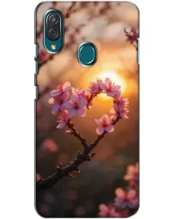 Чехол для ZTE Blade V10 Vita с картинкой «Розовый цвет сердце на фоне заката» Чехол для ZTE Blade V10 Vita с картинкой «Розовый цвет сердце на фоне заката»