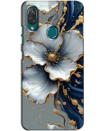 Чехол для ZTE Blade V10 Vita с картинкой «Белый цветок и золотой флюид» Чехол для ZTE Blade V10 Vita с картинкой «Белый цветок и золотой флюид»