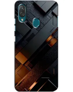 Чехол для ZTE Blade V10 Vita с картинкой «Черные геометрические блоки»