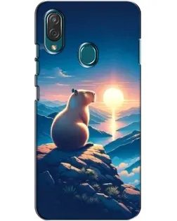 Чехол для ZTE Blade V10 Vita с картинкой «Закат солнца с капибарой»