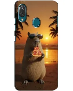 Чехол для ZTE Blade V10 Vita с картинкой «Капибара с пиццей»
