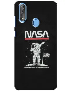 Чехол для ZTE Blade V10 с картинкой «NASA — шагаем по Луне»