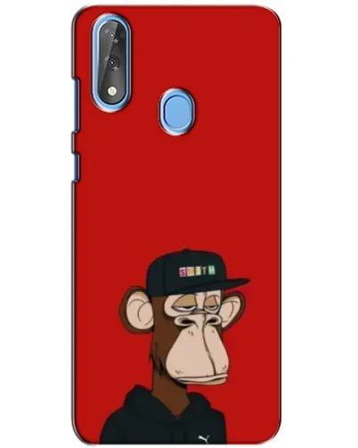 Чехол для ZTE Blade V10 с картинкой «Bored Ape — красный фон»