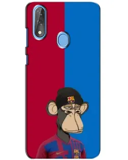 Чехол для ZTE Blade V10 с картинкой «Bored Ape — фанат Барсы»