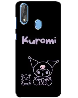 Чехол для ZTE Blade V10 с картинкой «Kuromi — черный минимализм»