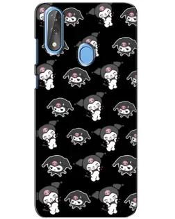 Чехол для ZTE Blade V10 с картинкой «Черный паттерн Kuromi»
