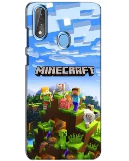 Чехол для ZTE Blade V10 с картинкой «Minecraft классический мир»