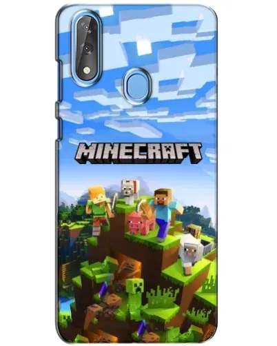 Чехол для ZTE Blade V10 с картинкой «Minecraft классический мир»