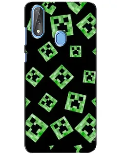 Чехол для ZTE Blade V10 с картинкой «Паттерн с криперами»