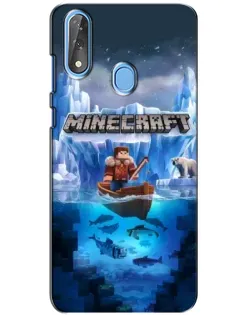 Чехол для ZTE Blade V10 с картинкой «Minecraft ледяной мир»