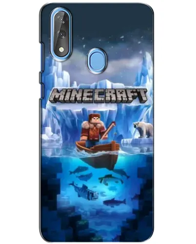 Чехол для ZTE Blade V10 с картинкой «Minecraft ледяной мир»