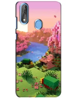 Чехол для ZTE Blade V10 с картинкой «Розовое дерево Minecraft»